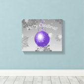 Paarse Fancy kerstsiercanvas afdrukken (Insitu (Houten vloer))