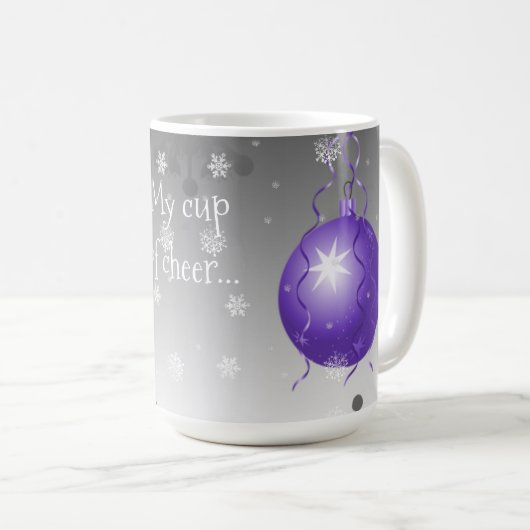 Paarse Fancy kerstsierkoffie-Mok Koffiemok (Voorkant rechts)