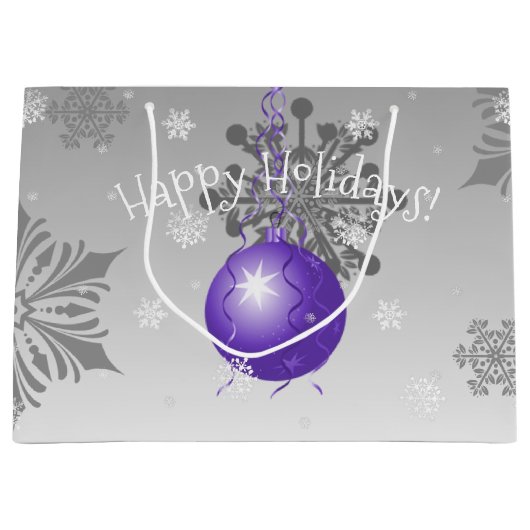 Paarse Fancy kerstsiertas met cadeau Groot Cadeauzakje (Voorkant)