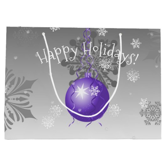 Paarse Fancy kerstsiertas met cadeau Groot Cadeauzakje (Achterkant)