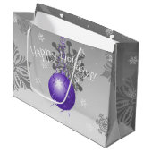 Paarse Fancy kerstsiertas met cadeau Groot Cadeauzakje (Voorkant Gekanteld)