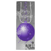 Paarse Fancy kerstsiertas met cadeau Wijn Cadeautas (Voorkant)