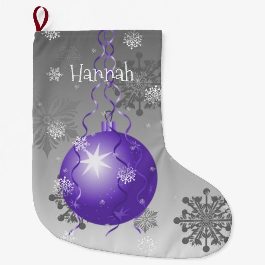 Paarse Fancy kerstversiering Grote Kerstsok (Voorkant)