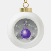 Paarse Fancy kerstversiering Keramische Bal Ornament (Voorkant)