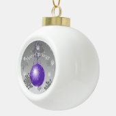 Paarse Fancy kerstversiering Keramische Bal Ornament (Rechts)