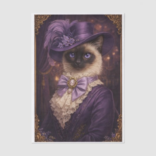 Paarse Fancy Kitty Tissuepapier (Voorkant)