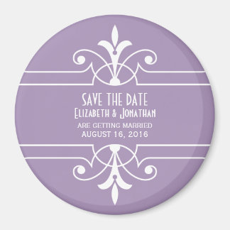 Paarse Fancy Ornamental Save the Date Magnet