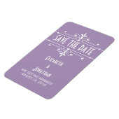 Paarse Fancy Ornamental Save the Date Magnet Magneet (Linkerzijde)