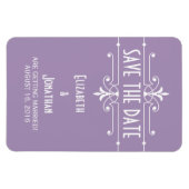 Paarse Fancy Ornamental Save the Date Magnet Magneet (Horizontaal)