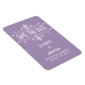Paarse Fancy Ornamental Save the Date Magnet Magneet (Rechterzijde)