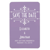 Paarse Fancy Ornamental Save the Date Magnet Magneet (Verticaal)