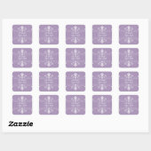 Paarse Fancy Ornamental Save the Date Stickers (Vel)