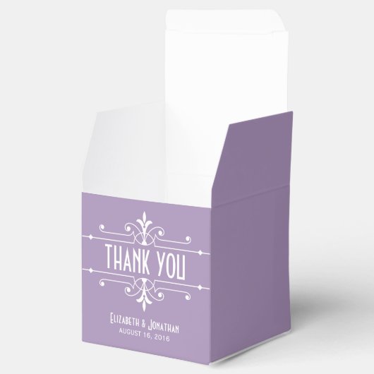 Paarse Fancy Sier Favor Dozen Bedankdoosjes (Geopend)