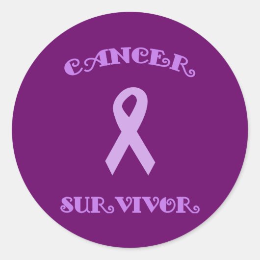 Paarse Fancy Survivor Stickers (Voorkant)