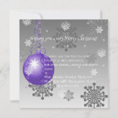 Paarse Fancy uitnodiging voor kerstfeestdagen (Achterkant)