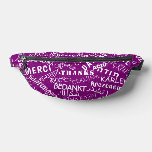 Paarse Fanny Pack meertalige bedanktekst Heuptasje