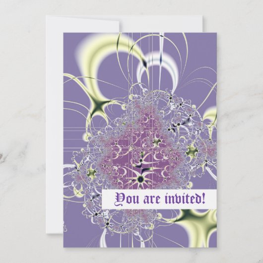 Paarse Fantasie Aangepaste Uitnodiging (Voorkant)