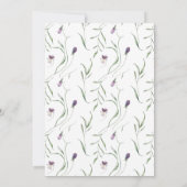 Paarse Fantasie Bloemige Huwelijks Uitnodiging (Achterkant)