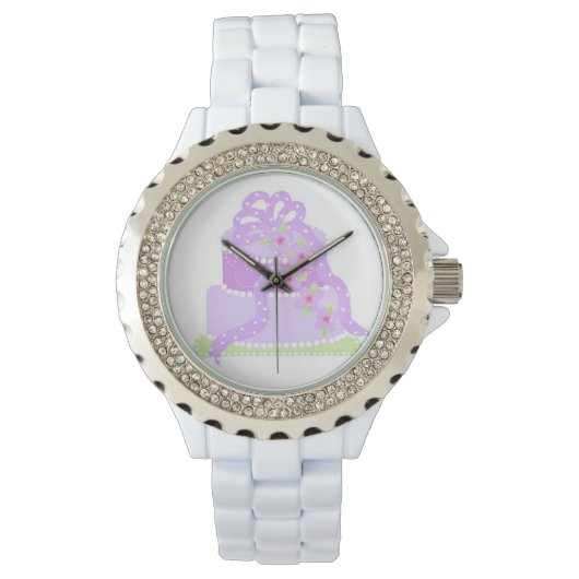 Paarse Fantasie Cake Horloge (Voorkant)