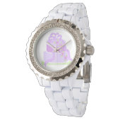 Paarse Fantasie Cake Horloge (Gekanteld)