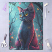Paarse Fantasie Kat Tissuepapier (Craft)