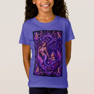 Paarse Fantasie Meermin Duo Oceaan Droom Kunst Pos T-shirt