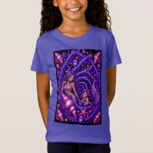 Paarse Fantasie Zeemeermin Duo Oceaan Droom Kunst T-shirt