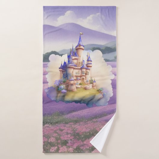 Paarse Fantasy Castle Badhanddoek (Badhanddoek)
