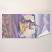 Paarse Fantasy Castle Badhanddoek (Badhanddoek)