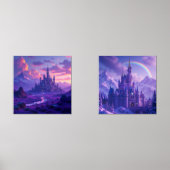 Paarse Fantasy Castle Print Set van 2 (Voorkant)