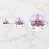 Paarse Fantasy en Golden Stars Unicorn Confetti (Achterkanten)