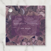 Paarse Fantasy Floral Roos Bedankjes Labels (Voorkant)