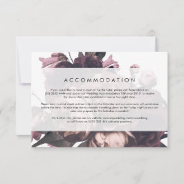 Paarse Fantasy Floral Roos Wedding Detail-kaart RSVP Kaartje