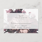 Paarse Fantasy Floral Roos Wedding RSVP-kaart RSVP Kaartje (Voorkant)