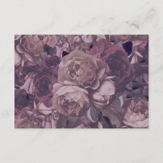 Paarse Fantasy Floral Roos Wedding RSVP-kaart RSVP Kaartje (Achterkant)
