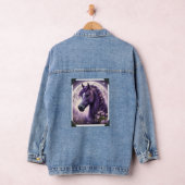 Paarse Fantasy Maan Paard, Denim Jacket (Hangar)