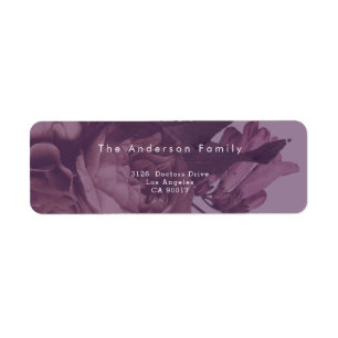 Paarse fantasy Wedding return address label
