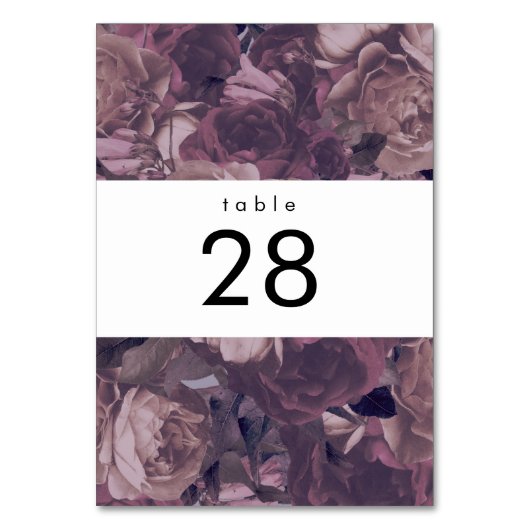 Paarse Fantasy Wedding Table Numbers Kaart (Voorkant)