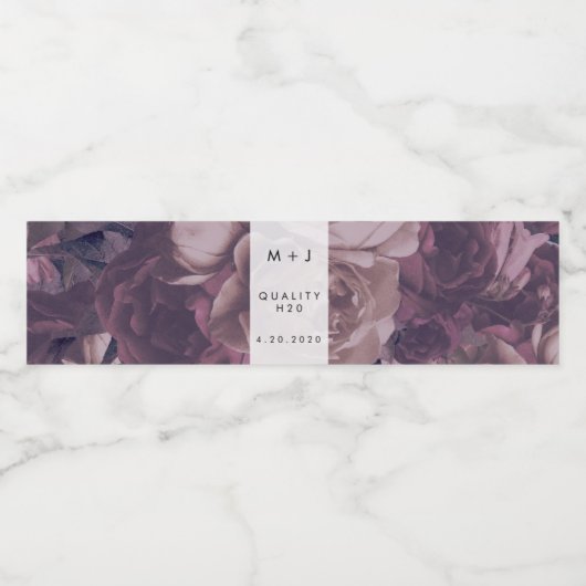 Paarse Fantasy Wedding Waterfles Etiket (Enkel label)