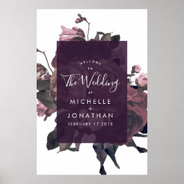 Paarse Fantasy Wedding Welcome Poster