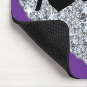 Paarse Faux Diamond 'I Love Bling Heart' Muismat (Hoek)