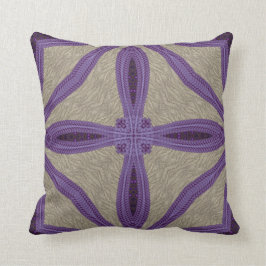 Paarse Faux Embroidery Kussen