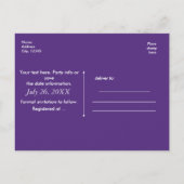 Paarse Faux Folie Glamor Foto Sweet 16 Aankondigingskaart (Achterkant)