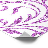 Paarse Faux Glitter, Aangepast bruiloft Welkom Poster (Hoek)