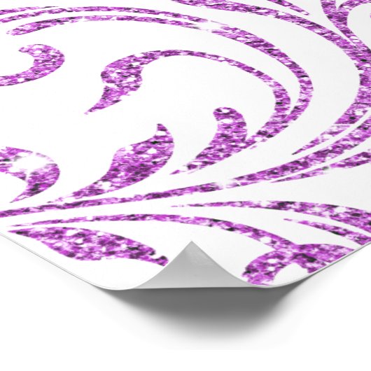  Paarse Faux Glitter, Aangepast bruiloft Welkom Poster (Hoek)