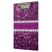 Paarse Faux Glitter en Diamonds Klembord (Links)