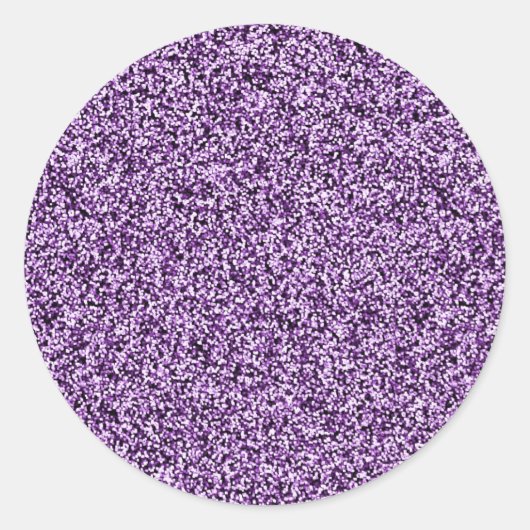 Paarse Faux Glitter Envelope Afdichtingen Ronde Sticker (Voorkant)