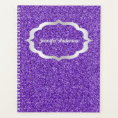 Paarse faux glitter Jouw naam Deel je schittering Planner (Voorkant)