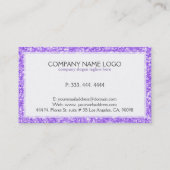 Paarse faux glitter modern design visitekaartje (Achterkant)