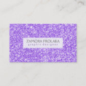 Paarse faux glitter modern design visitekaartje (Voorkant)